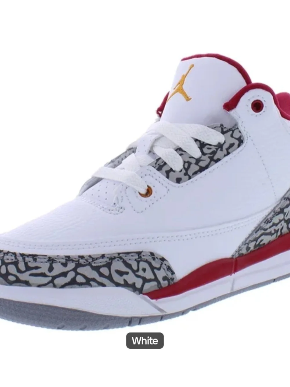 Jordan Men’s White/Red Low Top with Elephant Print Accents